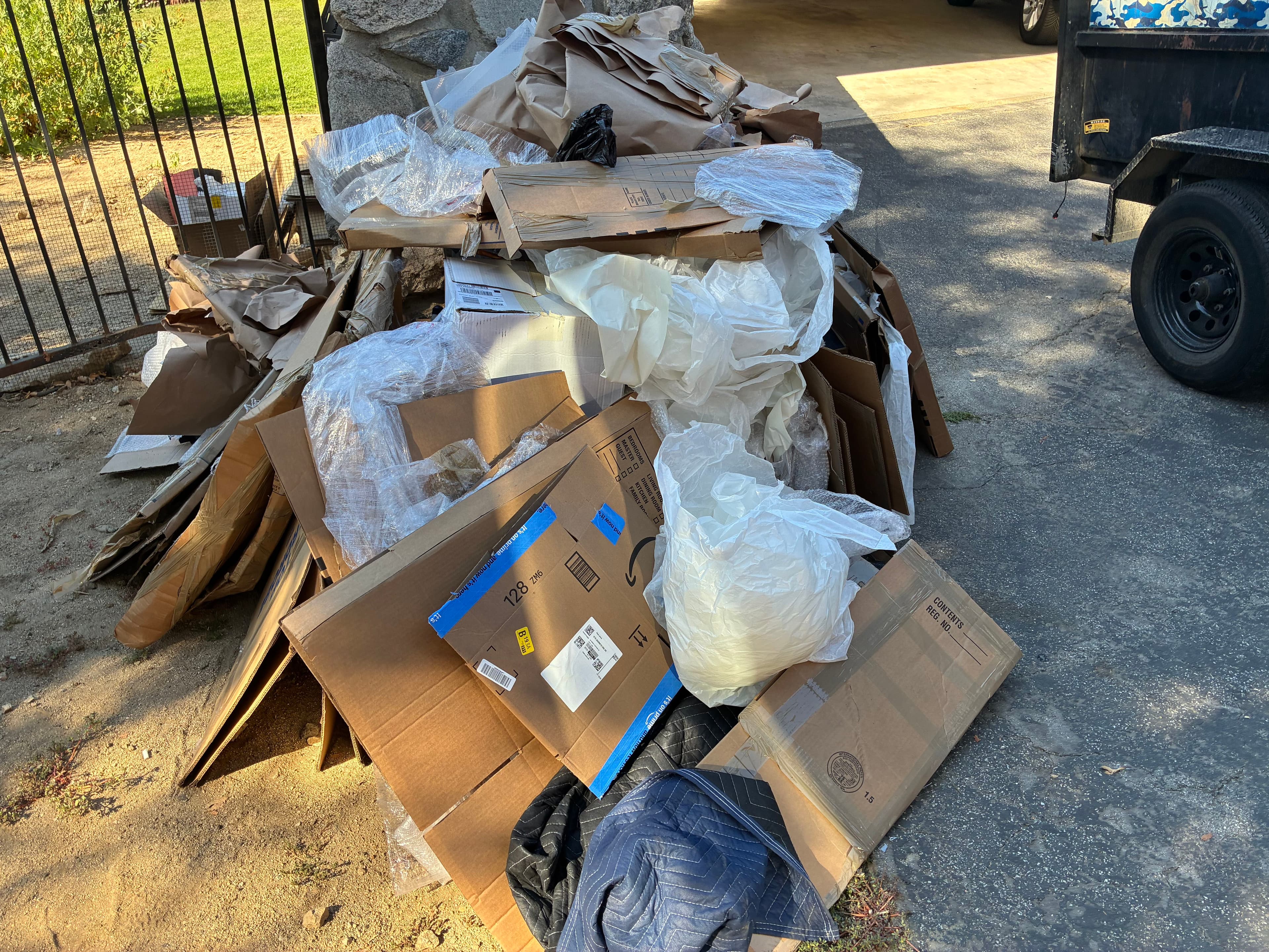Project Cardboard and Packing Mess Cleared from a Pasadena Driveway image